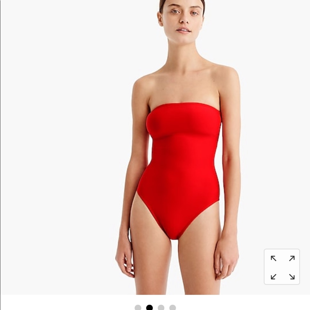 J Crew Long torso 4 bandeau, cross back swimsuit.